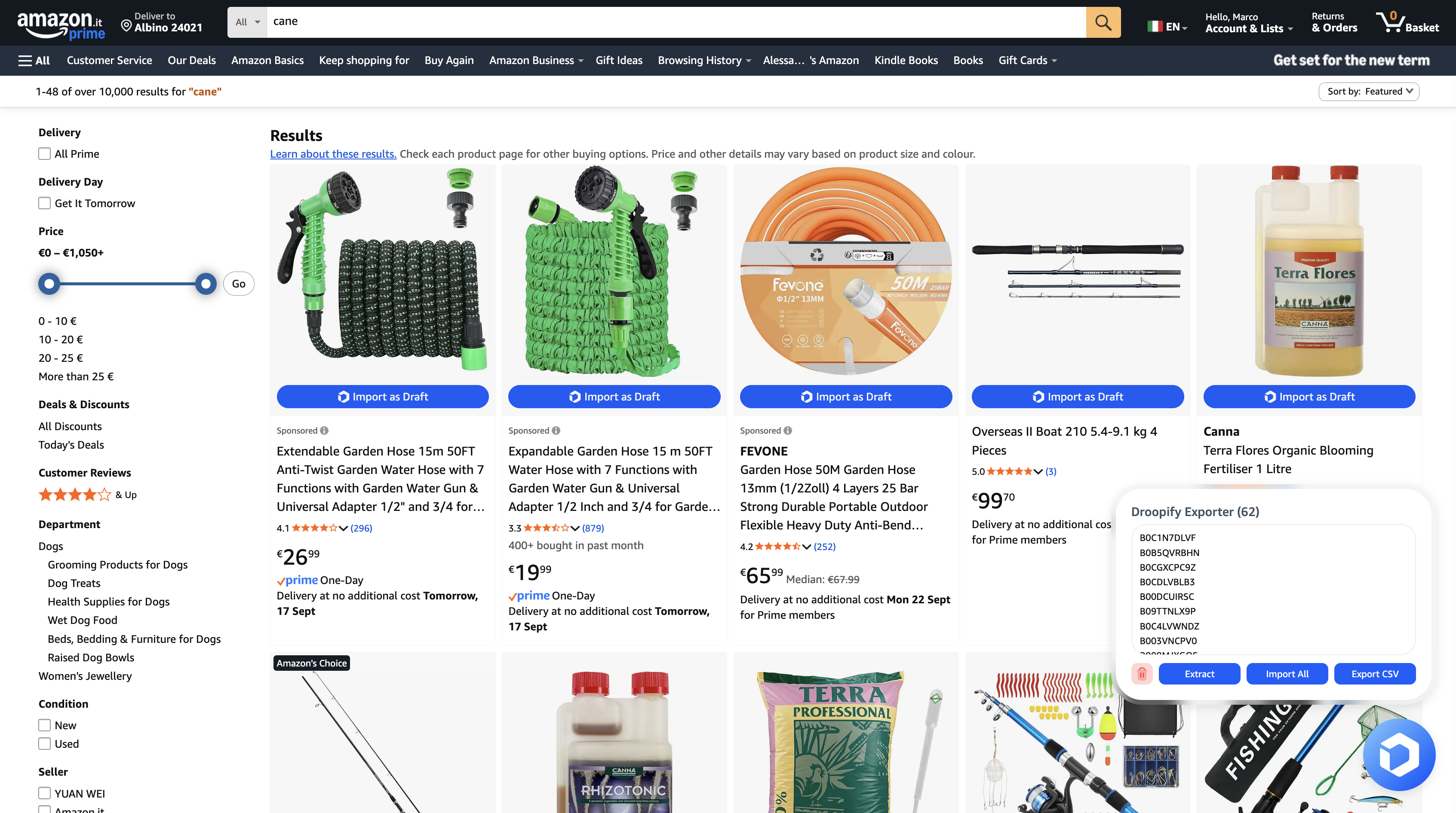 Chrome Extension - Amazon Panel