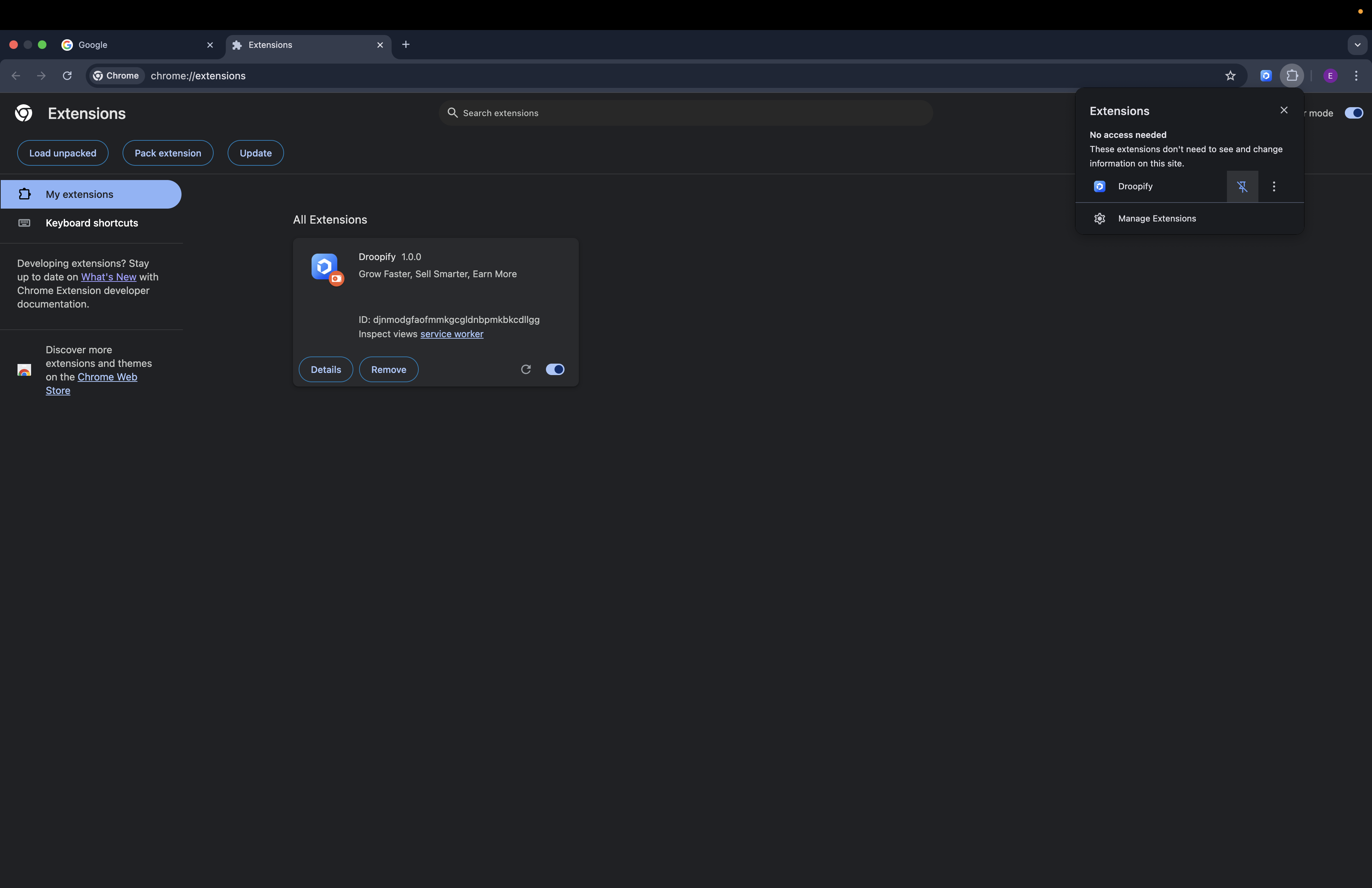 Install Droopify Chrome Extension - Step 7