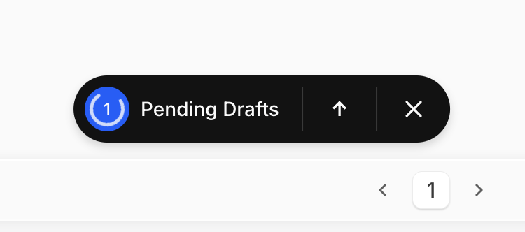 Drafts Page - Floating Bar