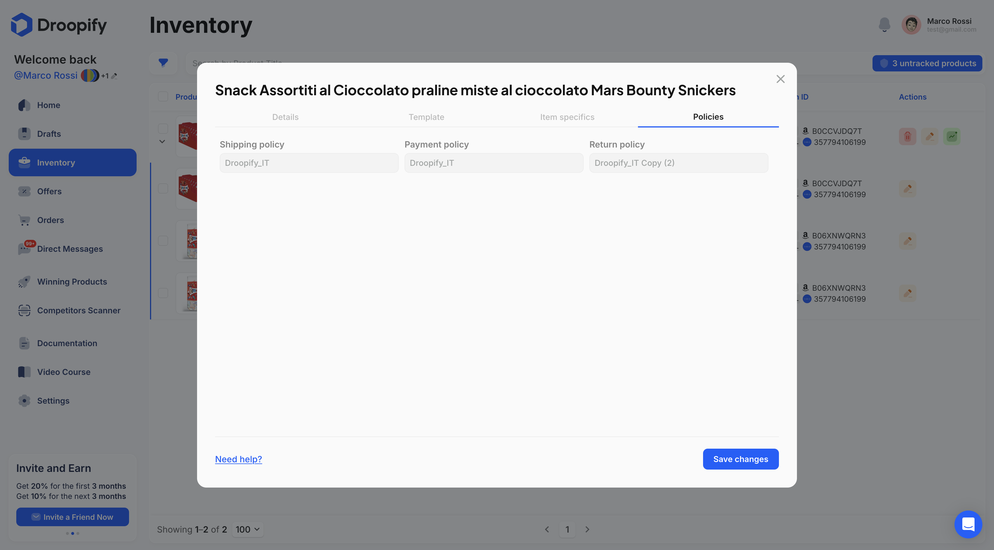 Inventory Page - Edit Single Automation