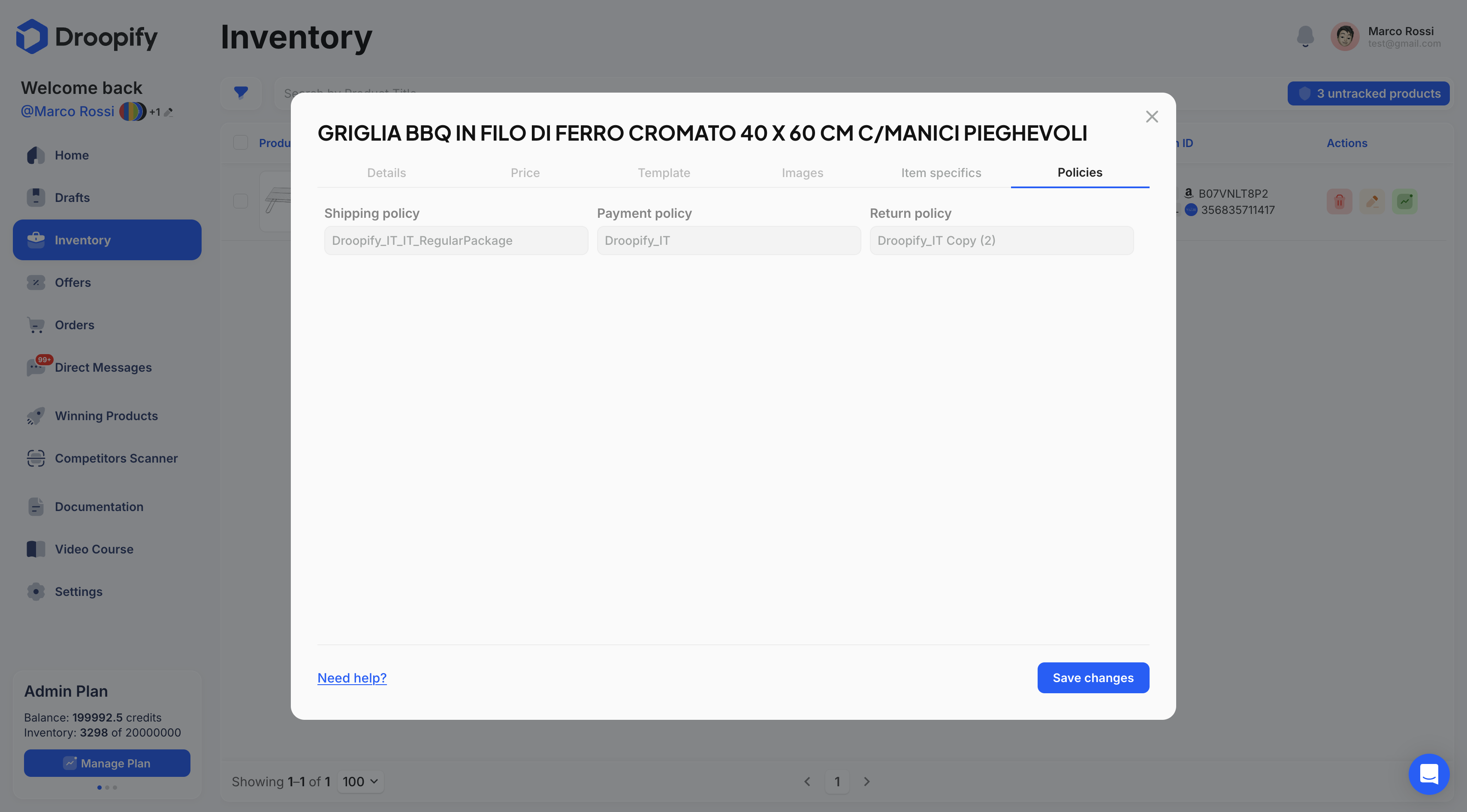 Inventory Page - Single Automation Edit