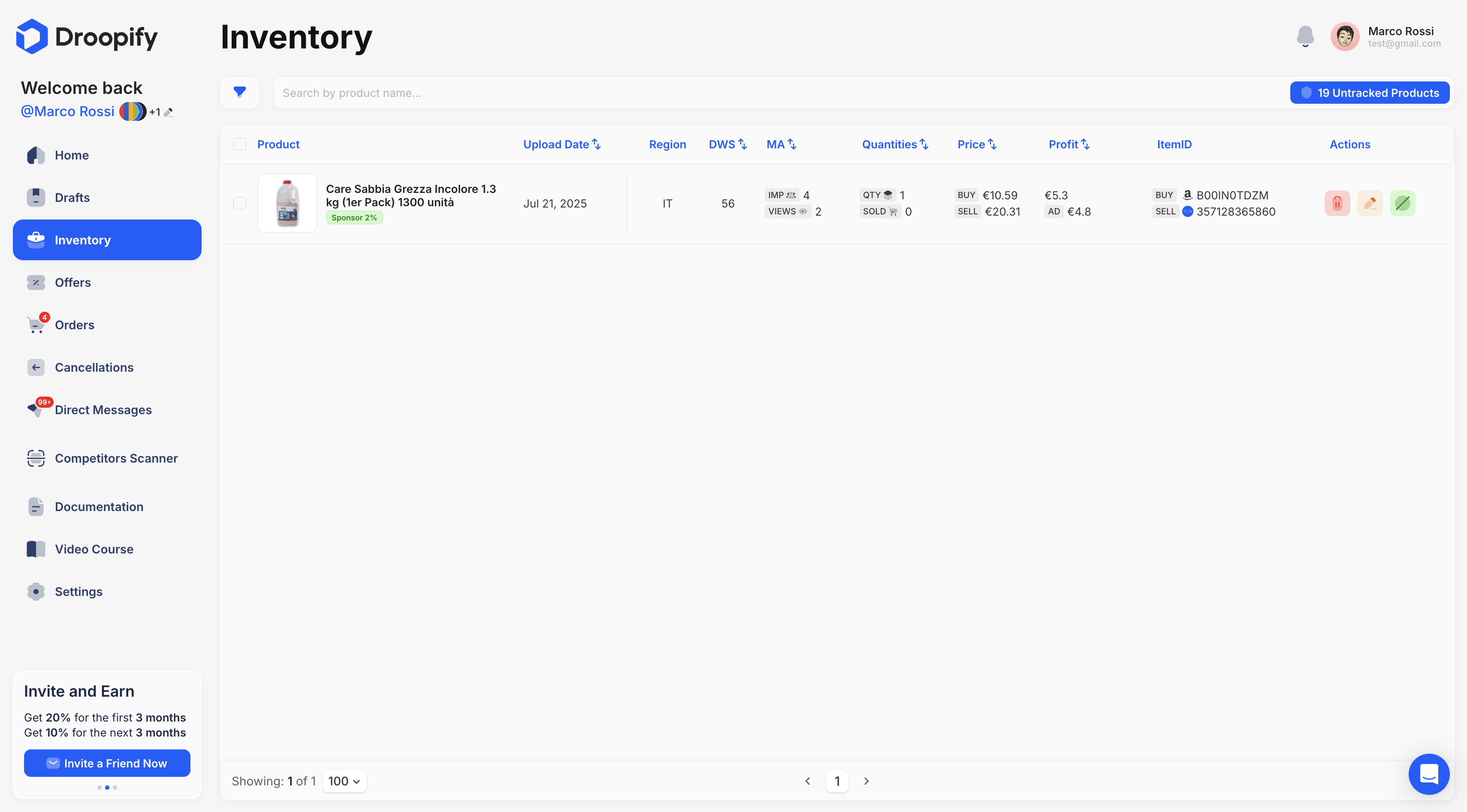 Inventory Page