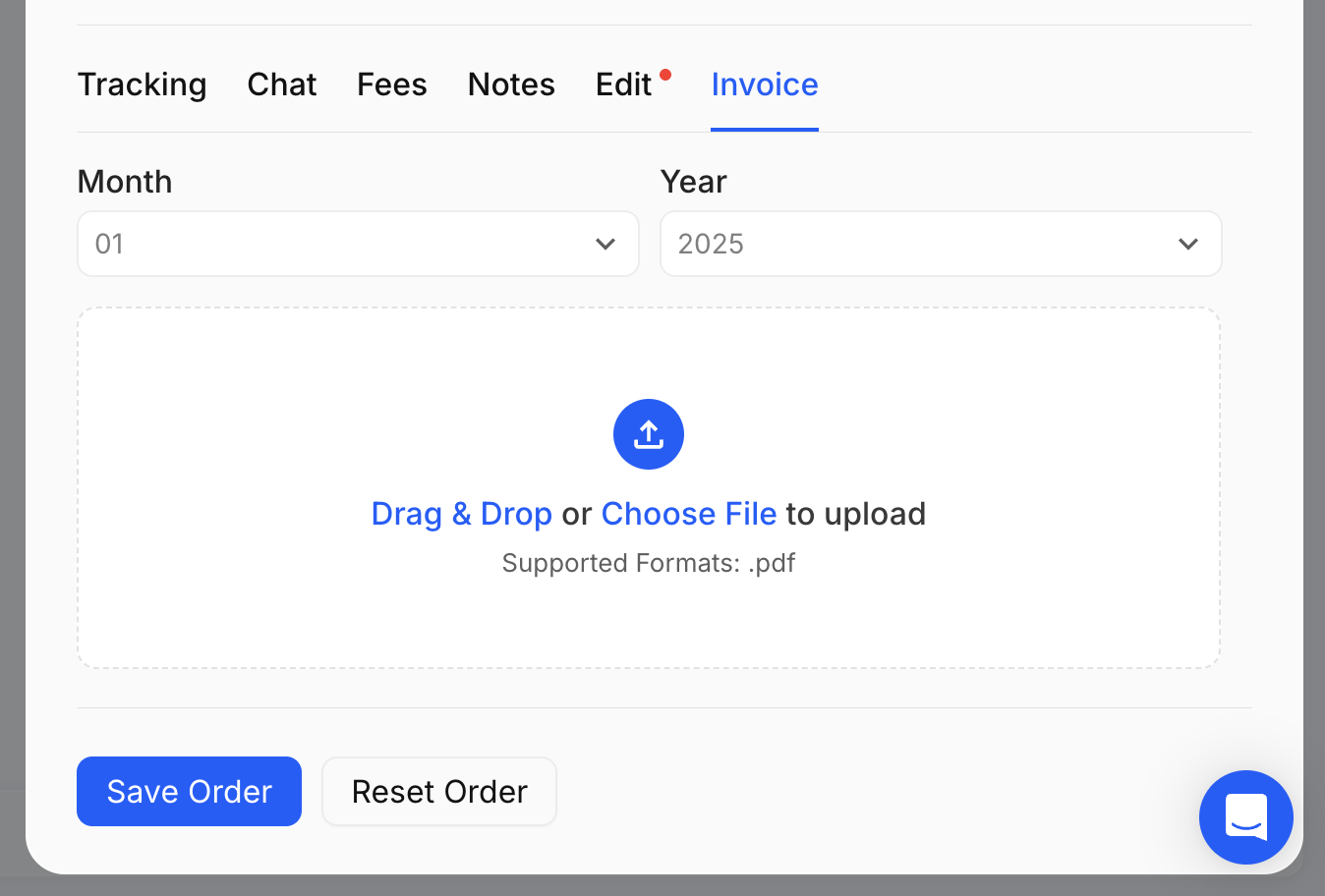 Orders Page - View Order Details - Invoice