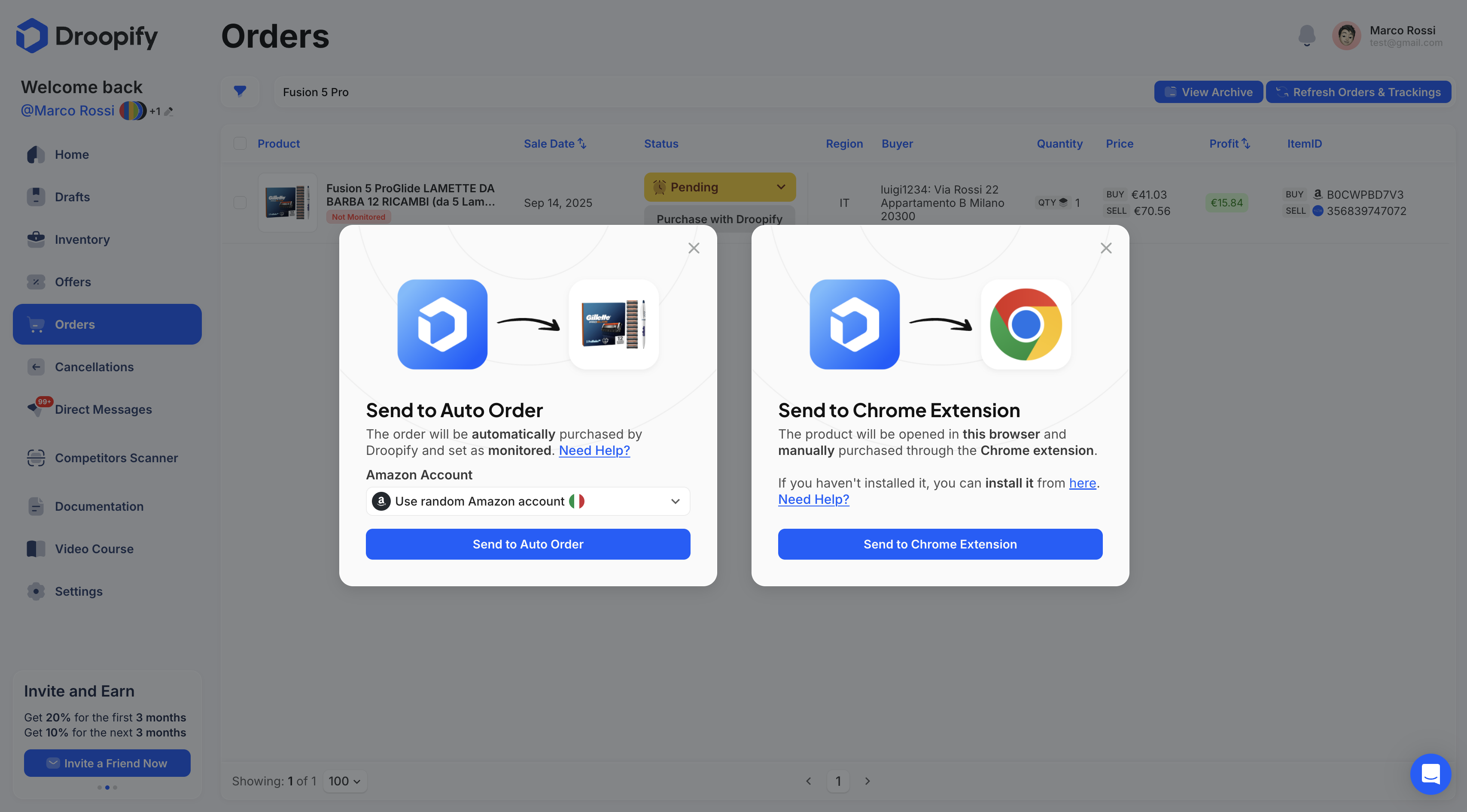 Orders Page - Fulfill an Order