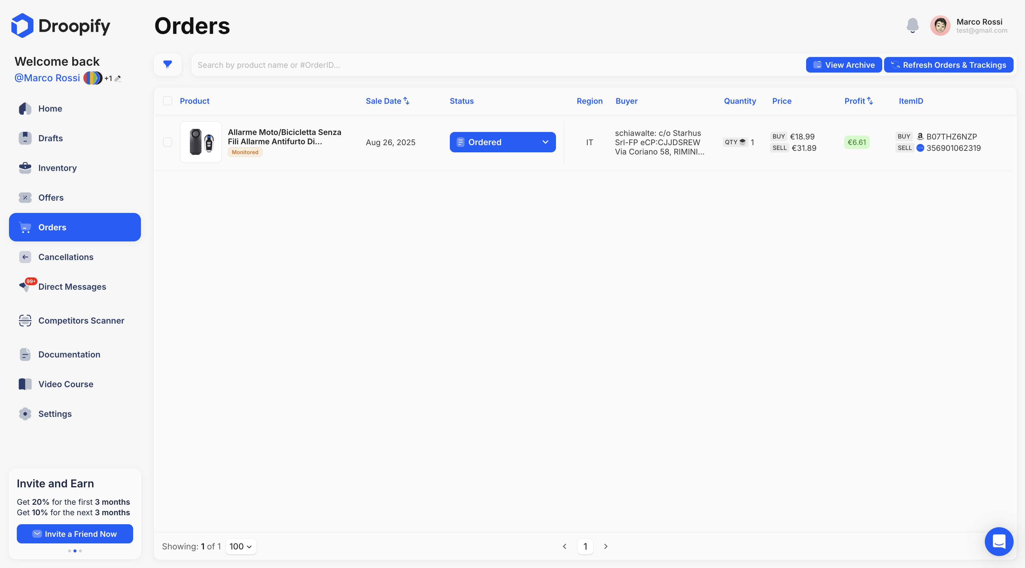 Orders Page