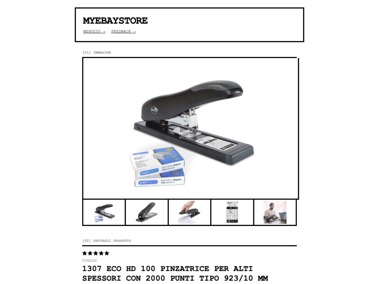 Template eBay Bianco e Nero