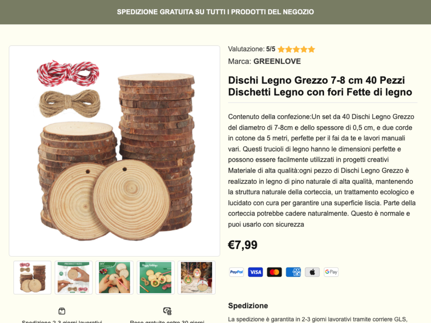 Template eBay Pollice Verde