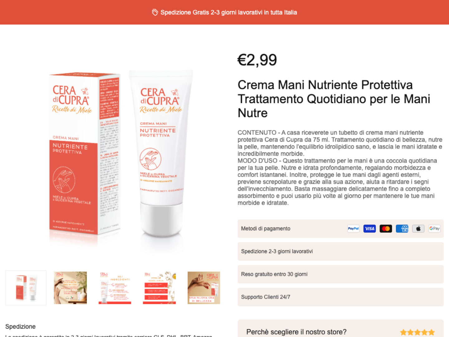 Template eBay Arancio Puro