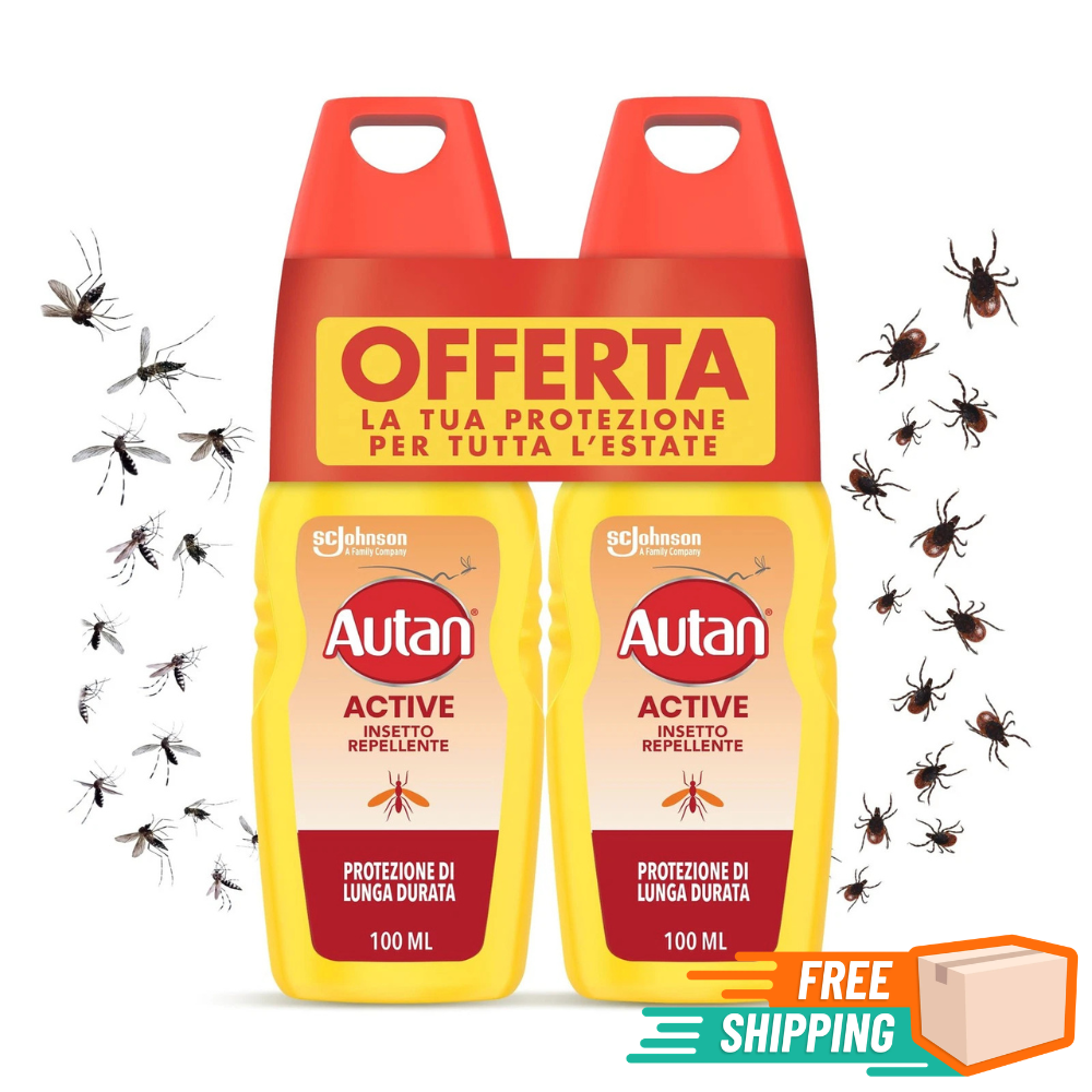 Spray Autan Antizanzare Comuni E Tigre Protezione Insetto Repellente 2x100ml