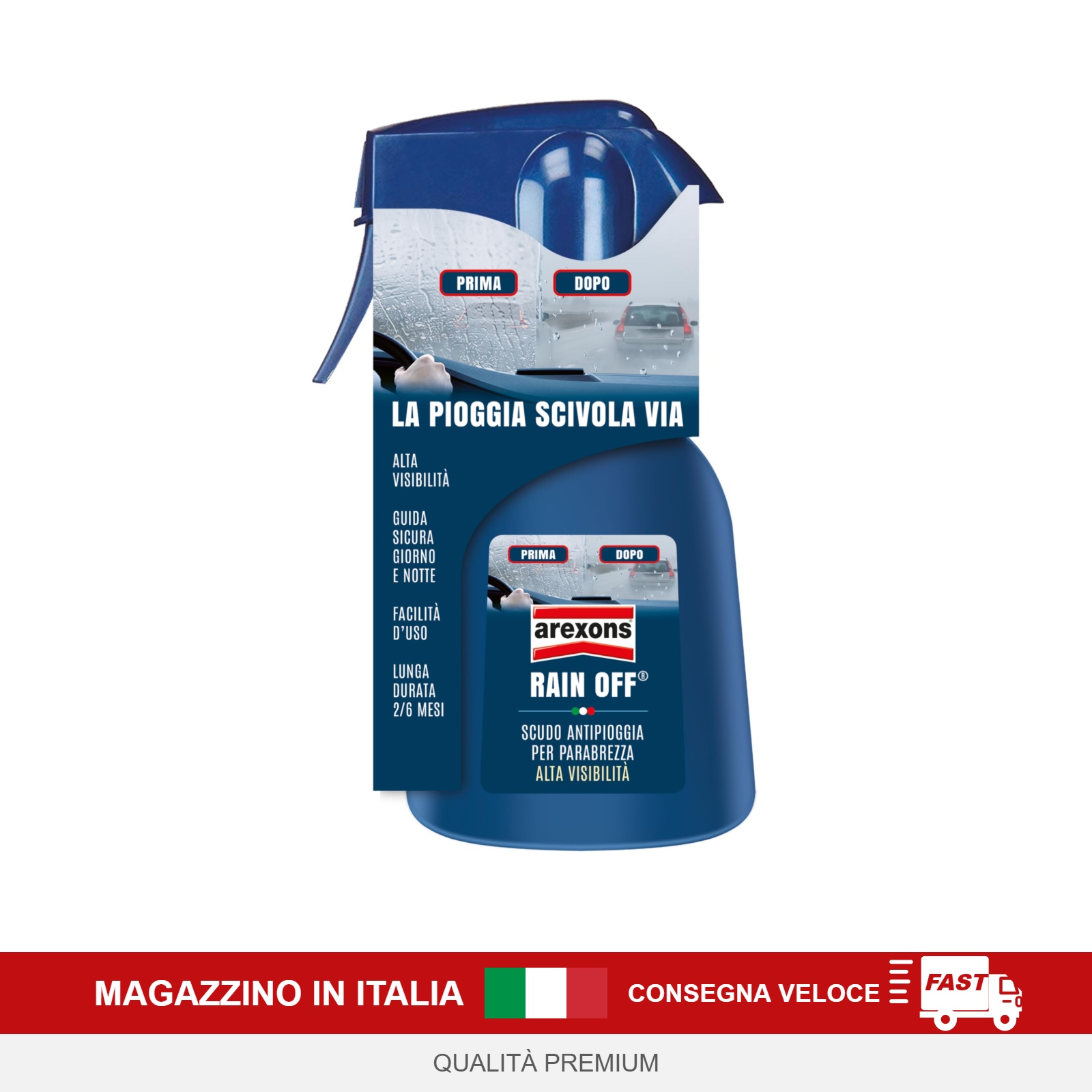rain off trigger 200 ml spray idrorepellente vetri repellente pioggia