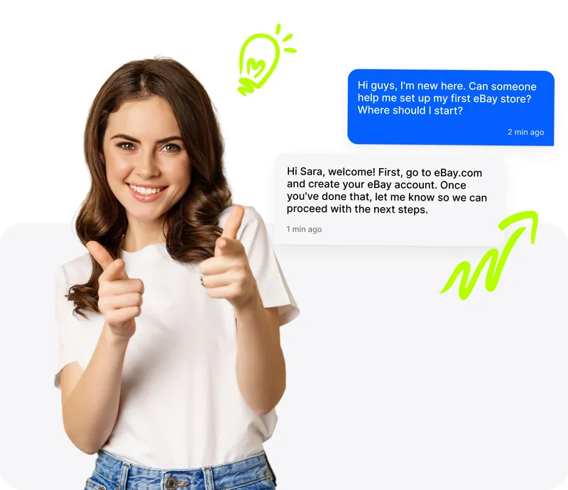 Venditrice eBay che inizia il suo percorso nella community Droopify