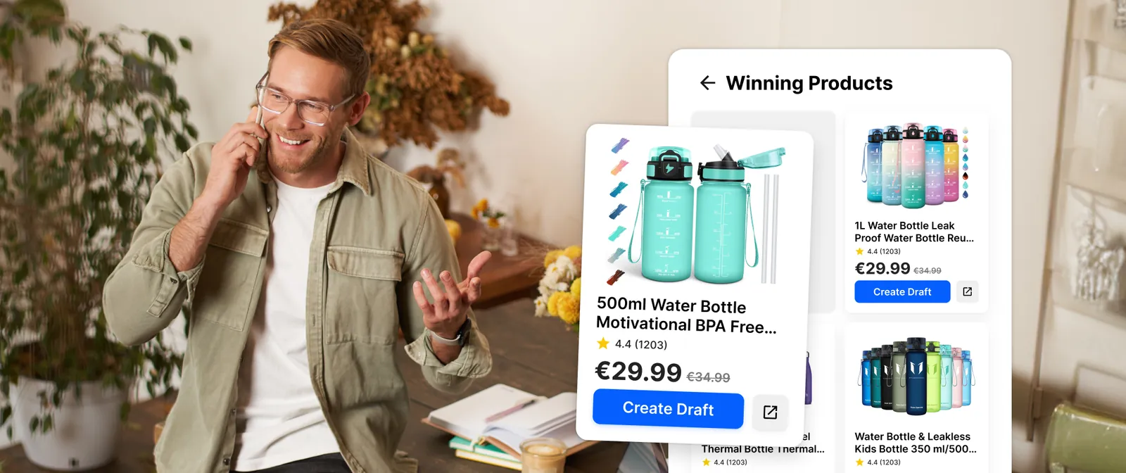 Venditore eBay felice e rilassato siccome non deve più badare alla gestione manuale del suo business di dropshipping su eBay grazie all'automazione di Droopify che si occupa di tutto il processo di vendita in modo automatico