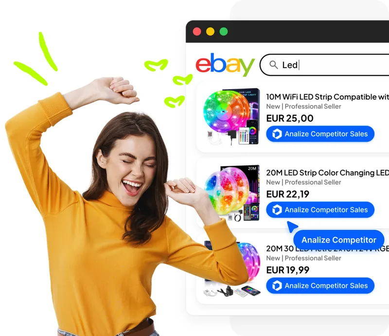 Scanner concorrenti eBay estensione Chrome gratuita Droopify