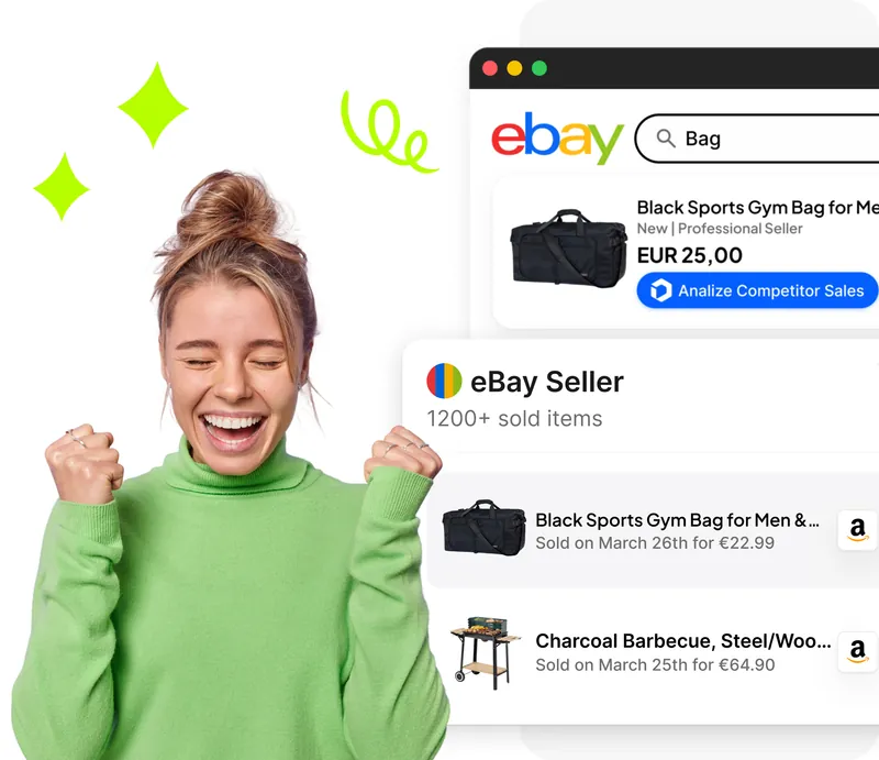 Panoramica dello Scanner Concorrenti eBay di Droopify con analisi vendite in tempo reale