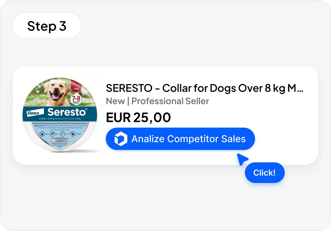 Pulsante Analizza Vendite Concorrenti su un prodotto eBay con l'estensione Droopify