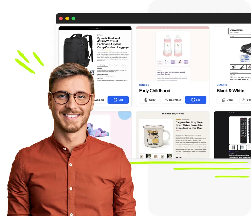 Templates gratuiti professionali per inserzioni eBay Droopify